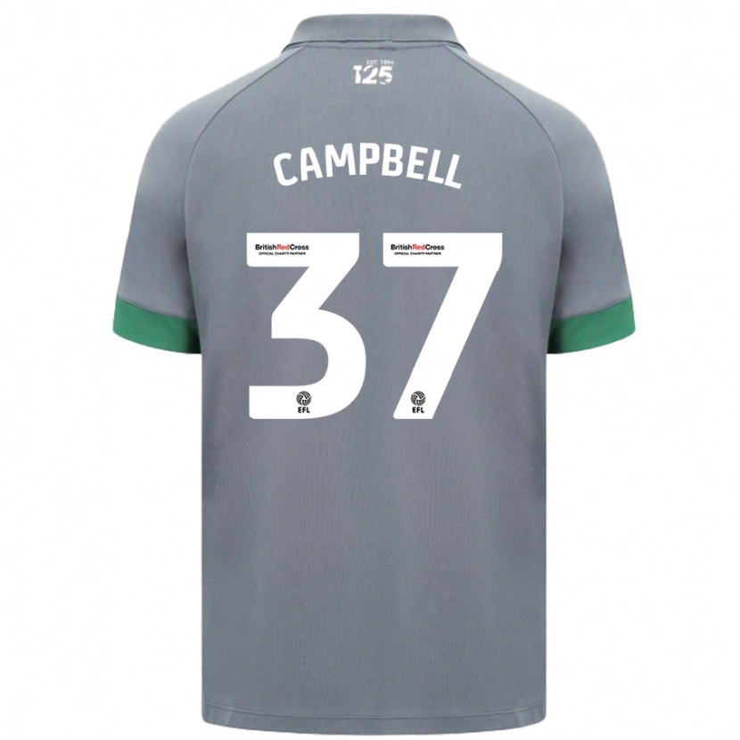 Danxen Dzieci Vontae Daley-Campbell #37 Ciemnoszary Wyjazdowa Koszulka 2024/25 Koszulki Klubowe