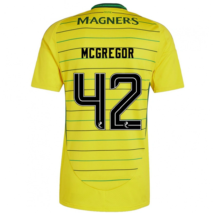 Danxen Dzieci Callum Mcgregor #42 Żółty Wyjazdowa Koszulka 2024/25 Koszulki Klubowe