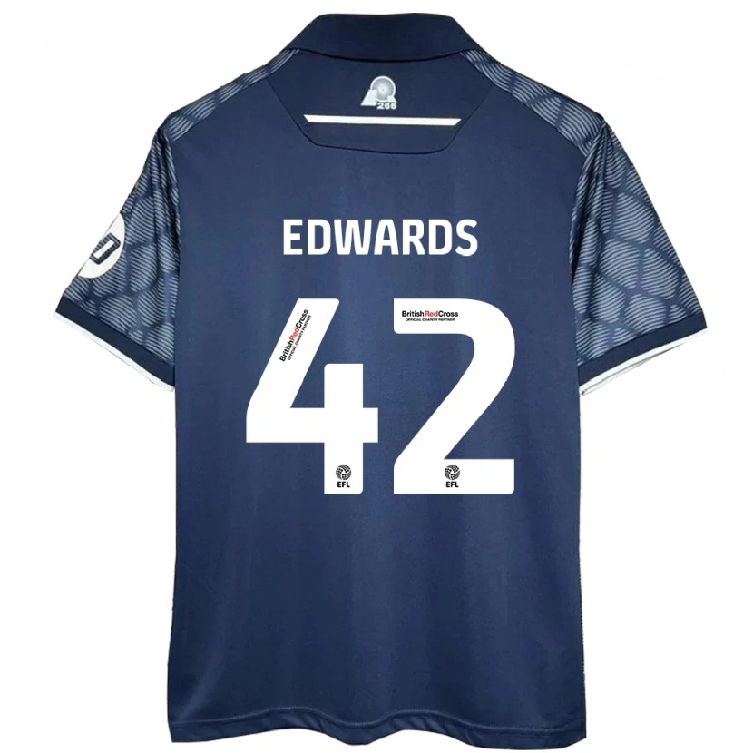 Danxen Dzieci Callum Edwards #42 Czarny Wyjazdowa Koszulka 2024/25 Koszulki Klubowe