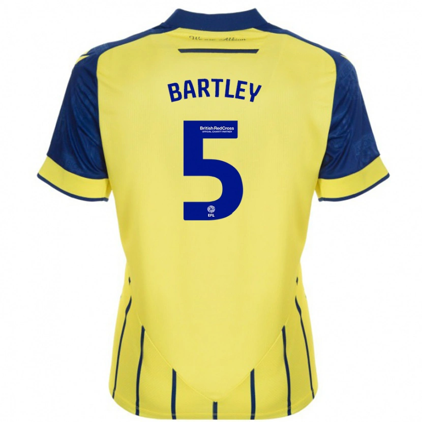 Danxen Dzieci Kyle Bartley #5 Żółto-Niebieski Wyjazdowa Koszulka 2024/25 Koszulki Klubowe