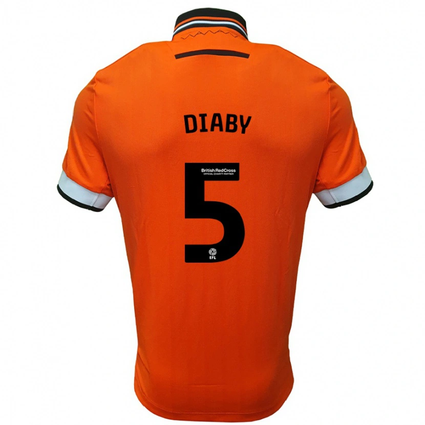 Danxen Dzieci Bambo Diaby #5 Pomarańczowo-Biały Wyjazdowa Koszulka 2024/25 Koszulki Klubowe