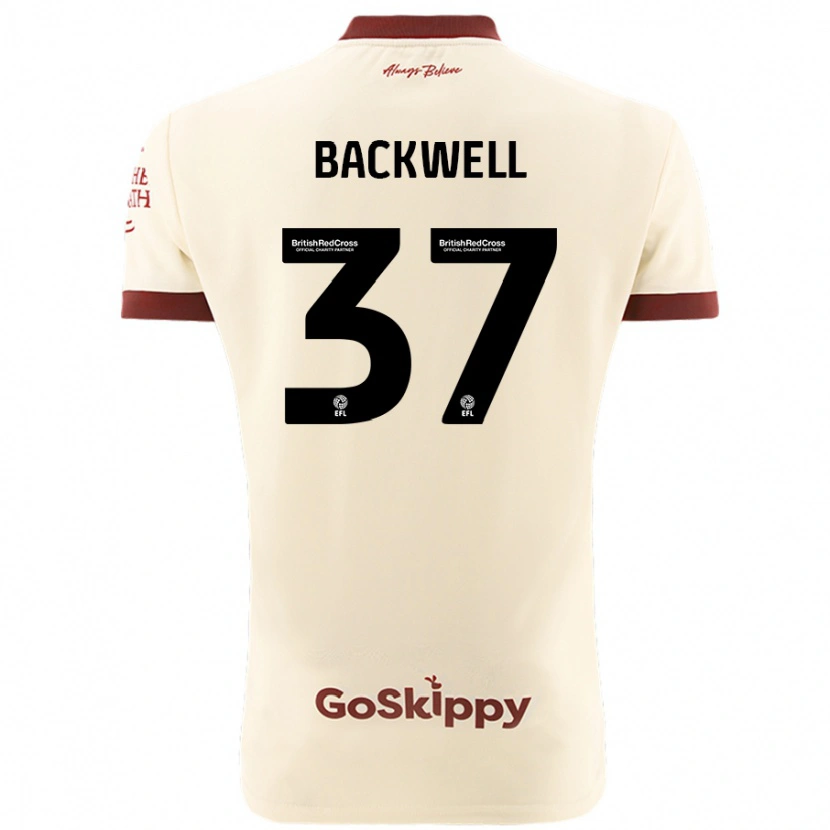 Danxen Dzieci Tommy Backwell #37 Kremowy Biały Wyjazdowa Koszulka 2024/25 Koszulki Klubowe