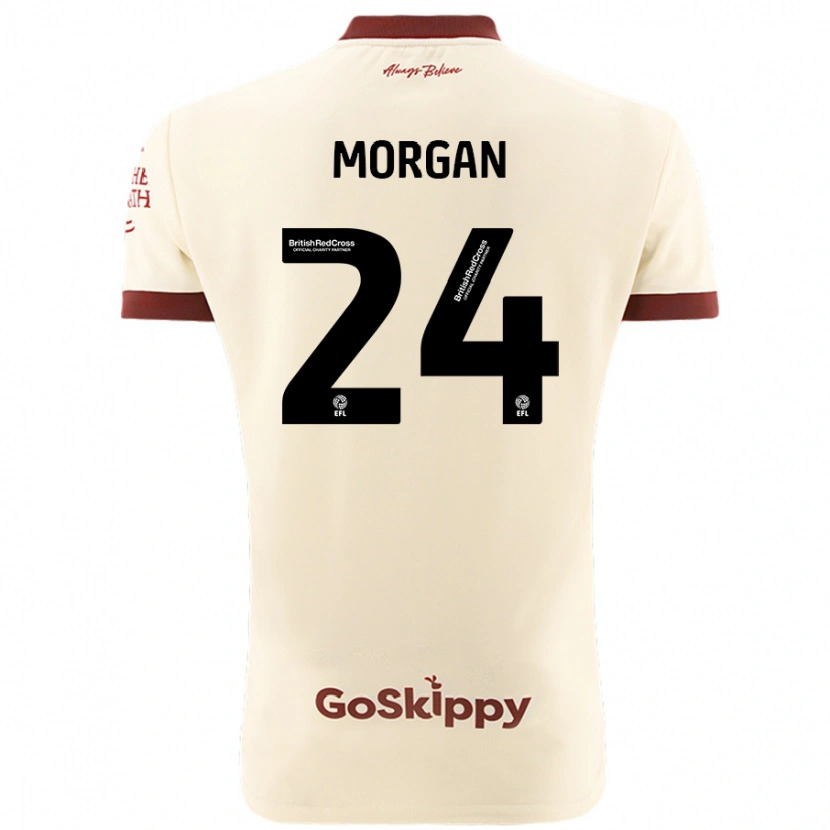 Danxen Dzieci Ffion Morgan #24 Kremowy Biały Wyjazdowa Koszulka 2024/25 Koszulki Klubowe