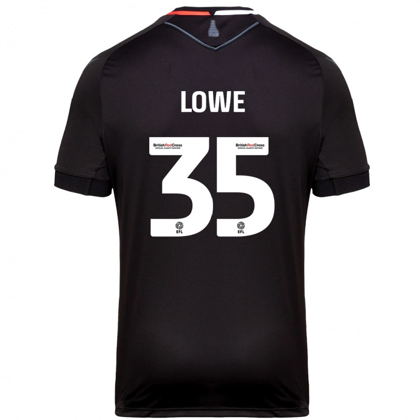 Danxen Dzieci Nathan Lowe #35 Czarny Wyjazdowa Koszulka 2024/25 Koszulki Klubowe