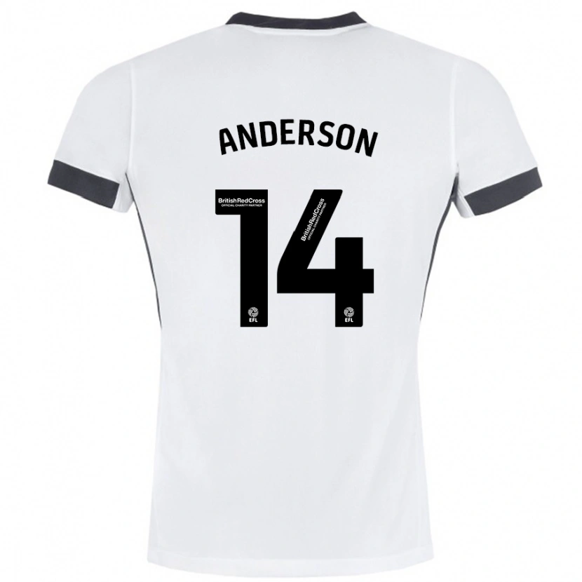 Danxen Dzieci Keshi Anderson #14 Biały Czarny Wyjazdowa Koszulka 2024/25 Koszulki Klubowe