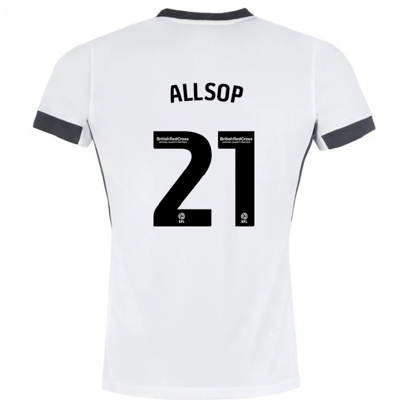 Danxen Dzieci Ryan Allsop #21 Biały Czarny Wyjazdowa Koszulka 2024/25 Koszulki Klubowe