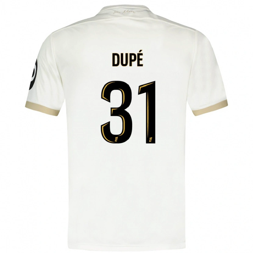 Danxen Dzieci Maxime Dupé #31 Biało-Złoty Wyjazdowa Koszulka 2024/25 Koszulki Klubowe