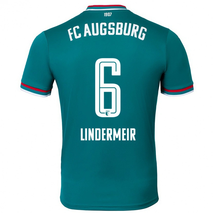 Danxen Dzieci Dominik Lindermeir #6 Ciemnozielony Wyjazdowa Koszulka 2024/25 Koszulki Klubowe