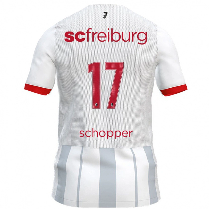 Danxen Dzieci David Schopper #17 Biały Szary Wyjazdowa Koszulka 2024/25 Koszulki Klubowe