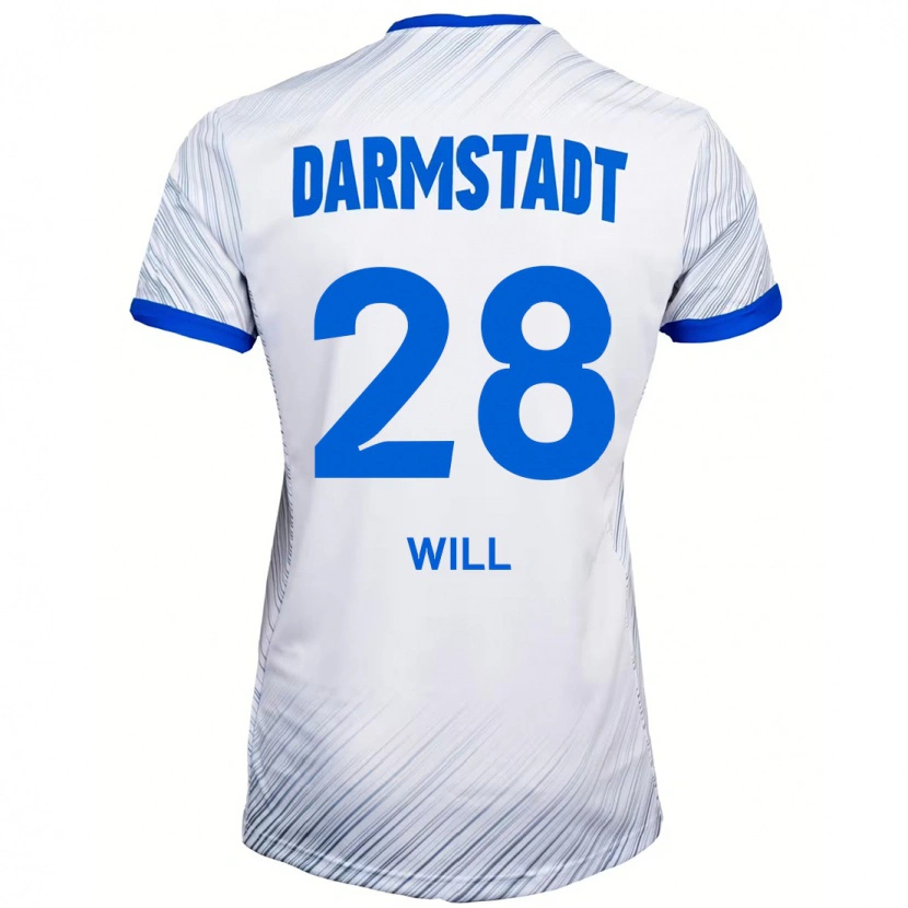 Danxen Dzieci Paul Will #28 Biały Niebieski Wyjazdowa Koszulka 2024/25 Koszulki Klubowe
