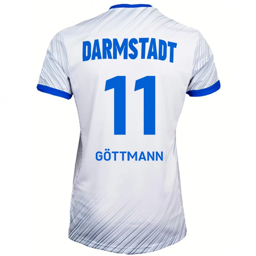 Danxen Dzieci Levin Göttmann #11 Biały Niebieski Wyjazdowa Koszulka 2024/25 Koszulki Klubowe