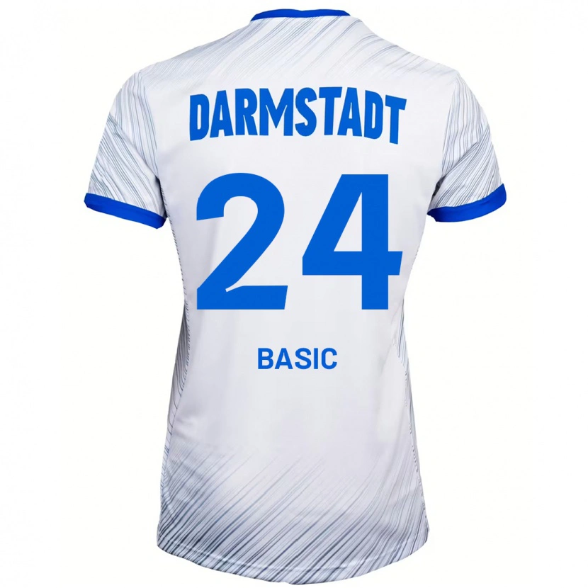 Danxen Dzieci Benjamin Basic #24 Biały Niebieski Wyjazdowa Koszulka 2024/25 Koszulki Klubowe