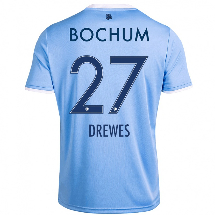 Danxen Dzieci Patrick Drewes #27 Niebieski Niebo Wyjazdowa Koszulka 2024/25 Koszulki Klubowe