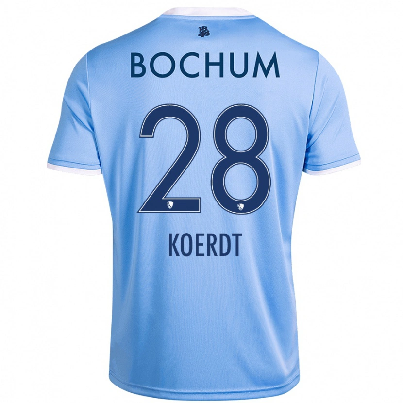 Danxen Dzieci Lennart Koerdt #28 Niebieski Niebo Wyjazdowa Koszulka 2024/25 Koszulki Klubowe