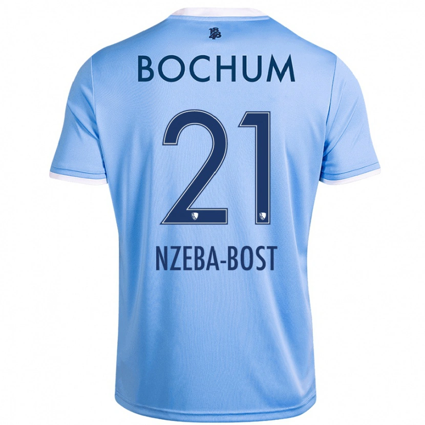 Danxen Dzieci Jan Nzeba-Bost #21 Niebieski Niebo Wyjazdowa Koszulka 2024/25 Koszulki Klubowe