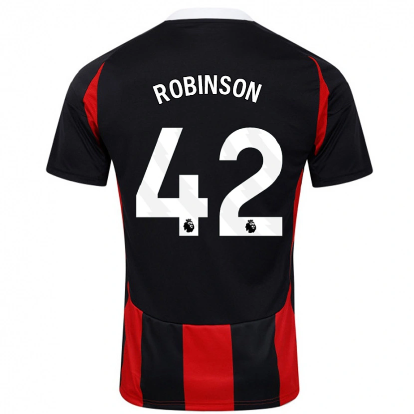 Danxen Dzieci Charlie Robinson #42 Czarny Czerwony Wyjazdowa Koszulka 2024/25 Koszulki Klubowe