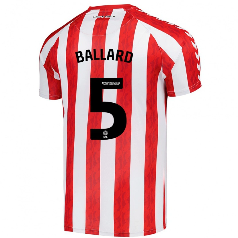 Danxen Męski Daniel Ballard #5 Czerwony Biały Domowa Koszulka 2024/25 Koszulki Klubowe