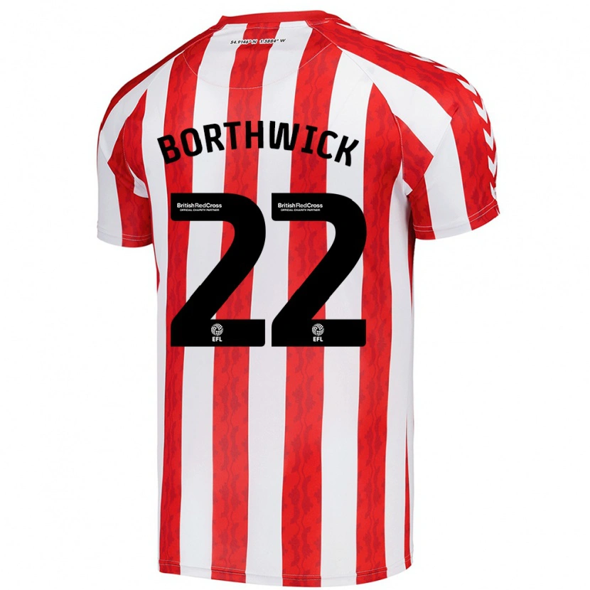 Danxen Męski Megan Borthwick #22 Czerwony Biały Domowa Koszulka 2024/25 Koszulki Klubowe