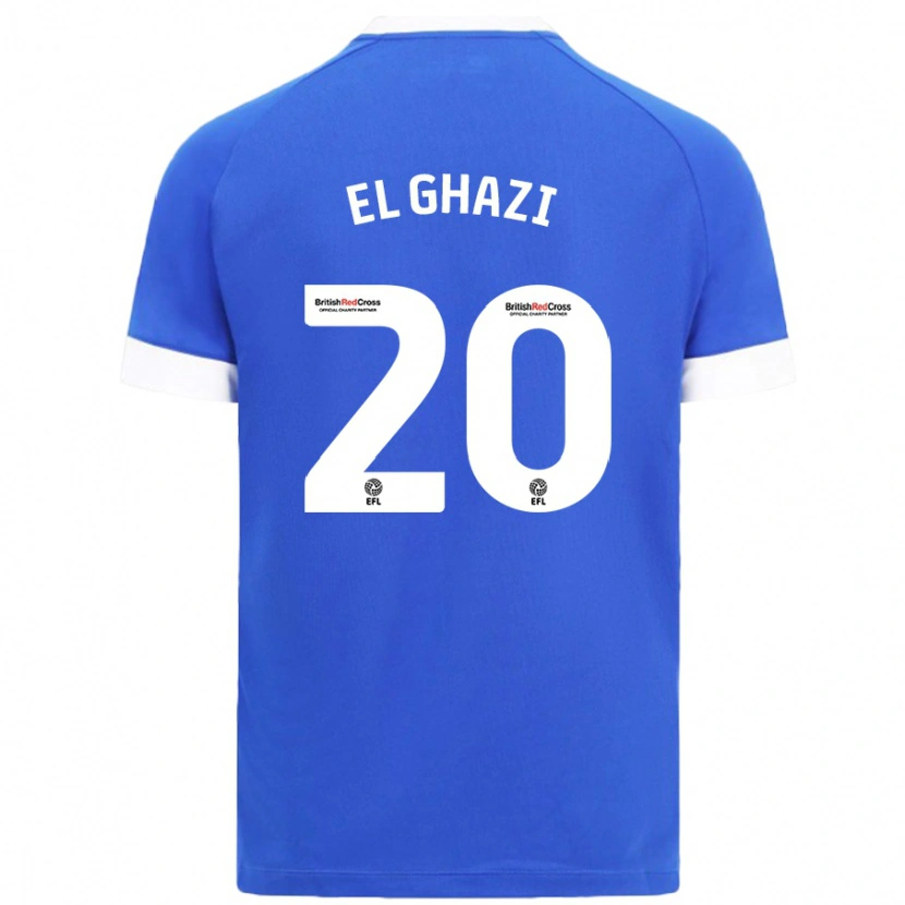 Danxen Męski Anwar El Ghazi #20 Błękitny Niebo Domowa Koszulka 2024/25 Koszulki Klubowe