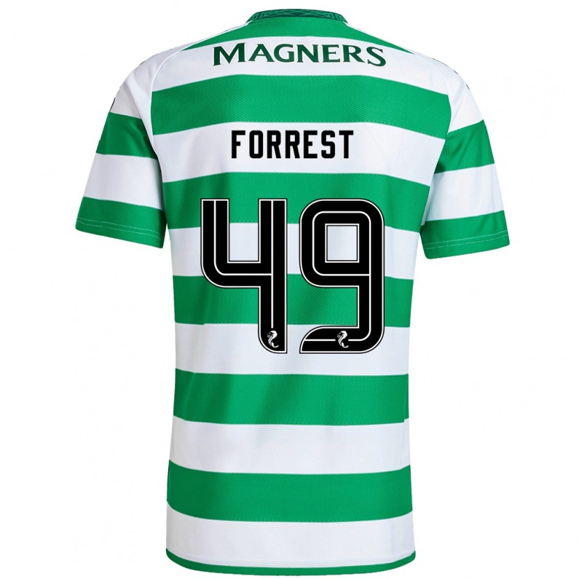 Danxen Męski James Forrest #49 Zielony Biały Domowa Koszulka 2024/25 Koszulki Klubowe