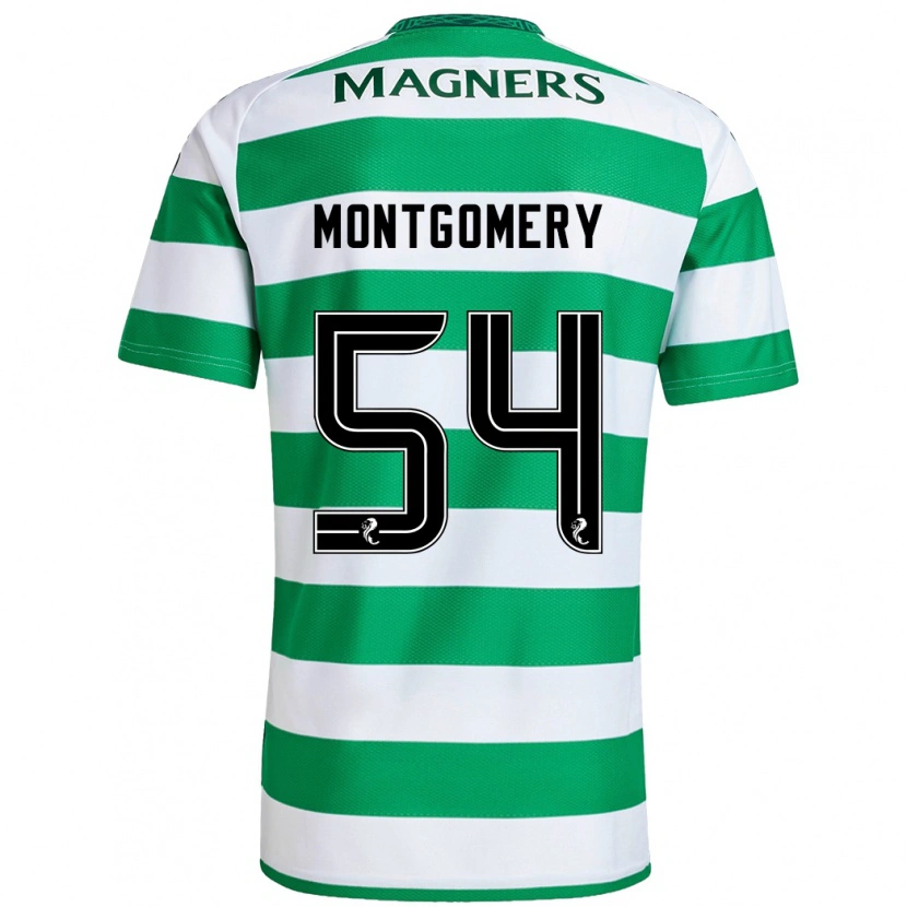 Danxen Męski Adam Montgomery #54 Zielony Biały Domowa Koszulka 2024/25 Koszulki Klubowe