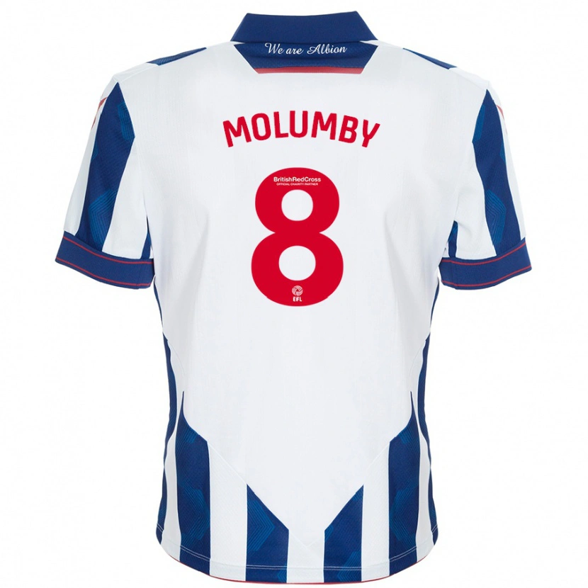 Danxen Męski Jayson Molumby #8 Biały Ciemnoniebieski Domowa Koszulka 2024/25 Koszulki Klubowe
