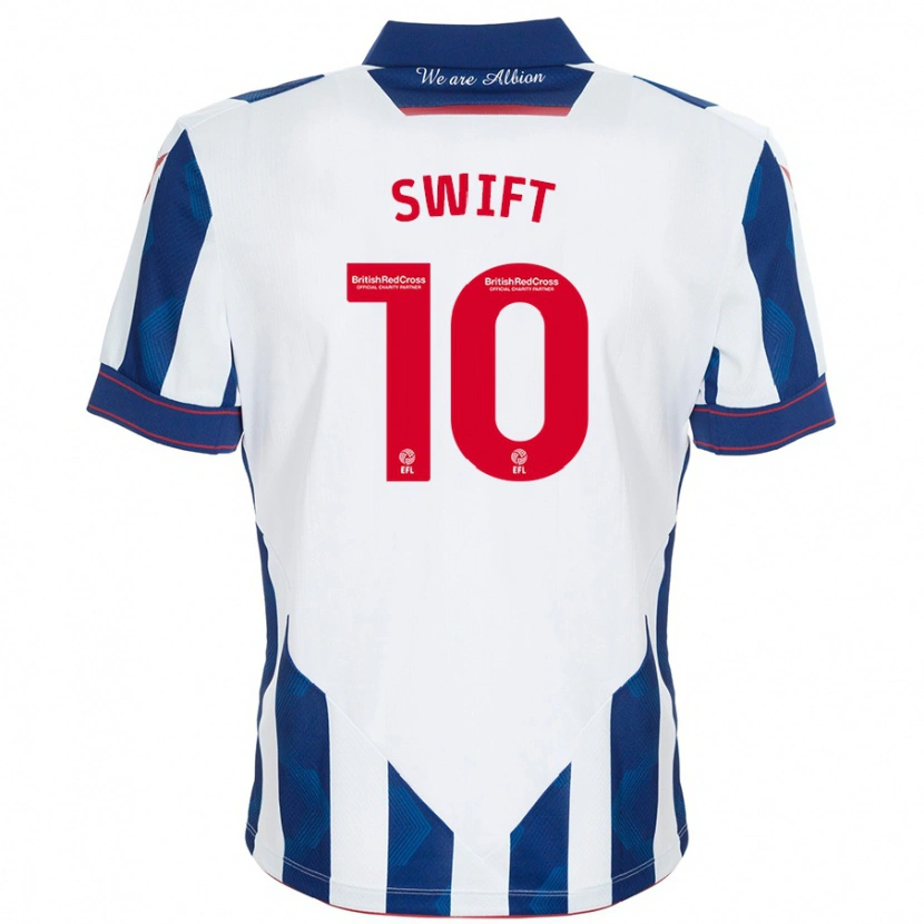 Danxen Męski John Swift #10 Biały Ciemnoniebieski Domowa Koszulka 2024/25 Koszulki Klubowe