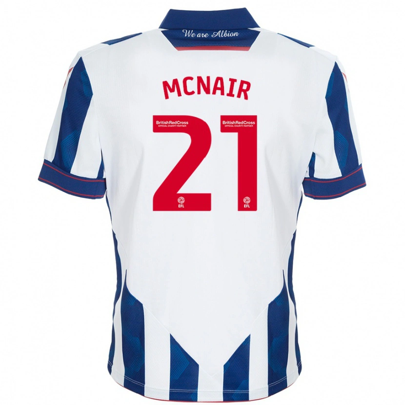 Danxen Męski Paddy Mcnair #21 Biały Ciemnoniebieski Domowa Koszulka 2024/25 Koszulki Klubowe