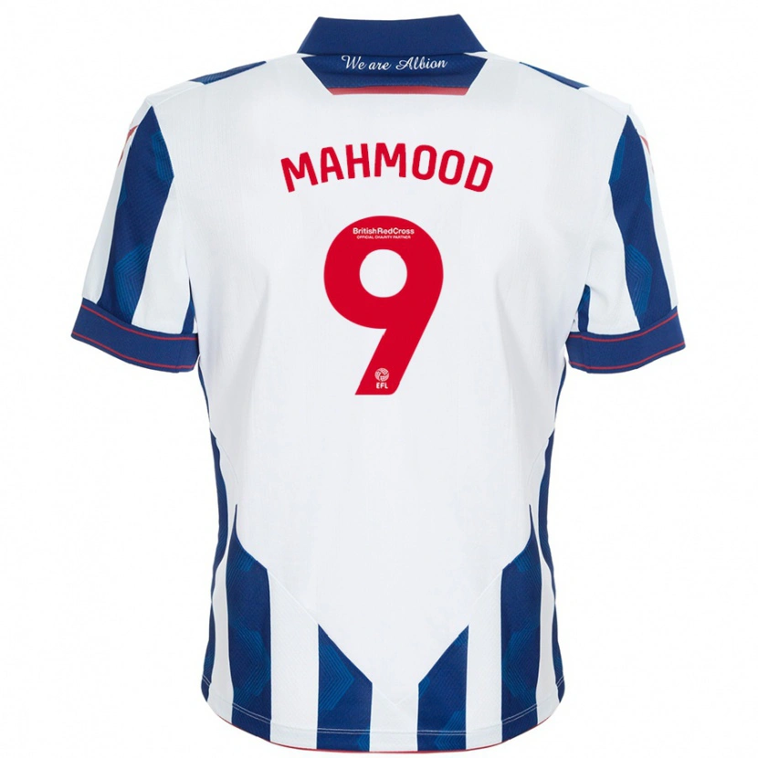 Danxen Męski Mariam Mahmood #9 Biały Ciemnoniebieski Domowa Koszulka 2024/25 Koszulki Klubowe