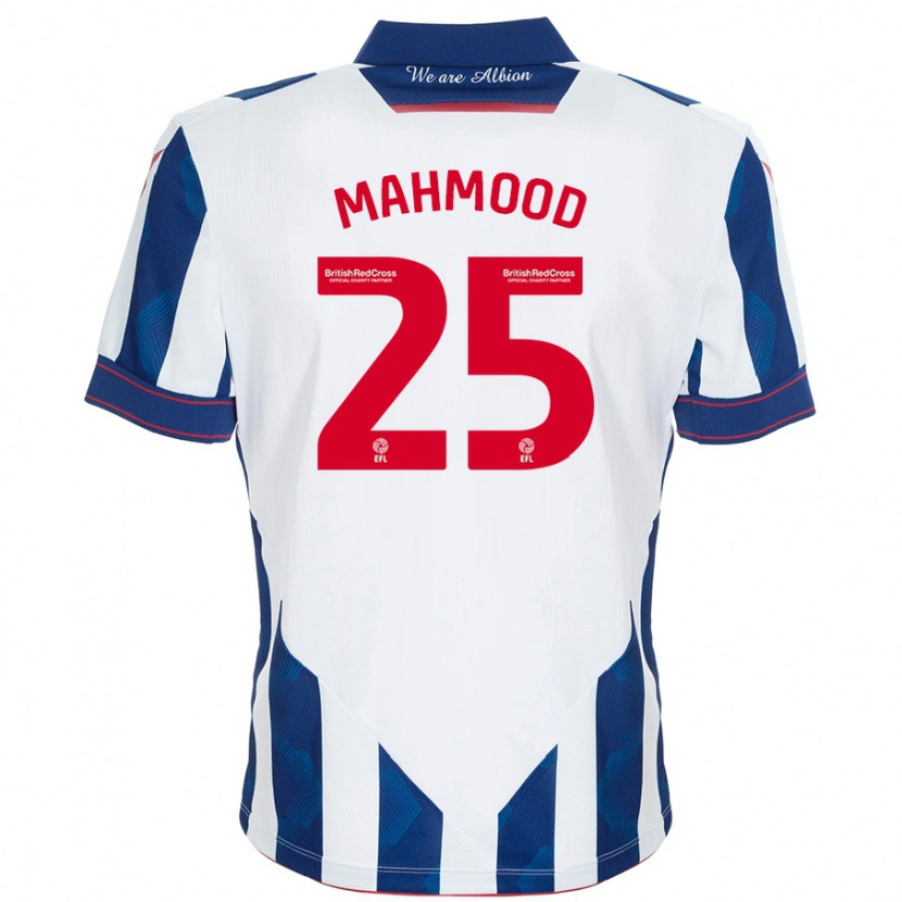 Danxen Męski Mahmood #25 Biały Ciemnoniebieski Domowa Koszulka 2024/25 Koszulki Klubowe