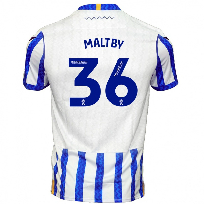 Danxen Męski Mackenzie Maltby #36 Niebieski Biały Domowa Koszulka 2024/25 Koszulki Klubowe