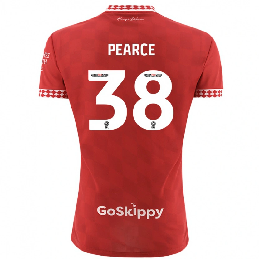 Danxen Męski Manon Pearce #38 Czerwony Domowa Koszulka 2024/25 Koszulki Klubowe