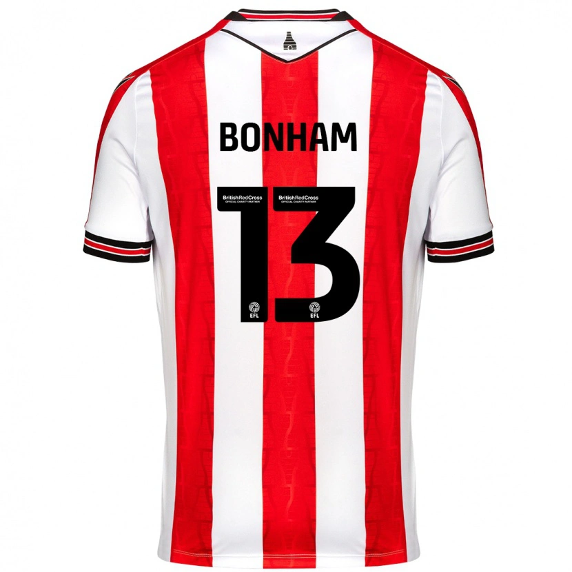 Danxen Męski Jack Bonham #13 Czerwony Biały Domowa Koszulka 2024/25 Koszulki Klubowe