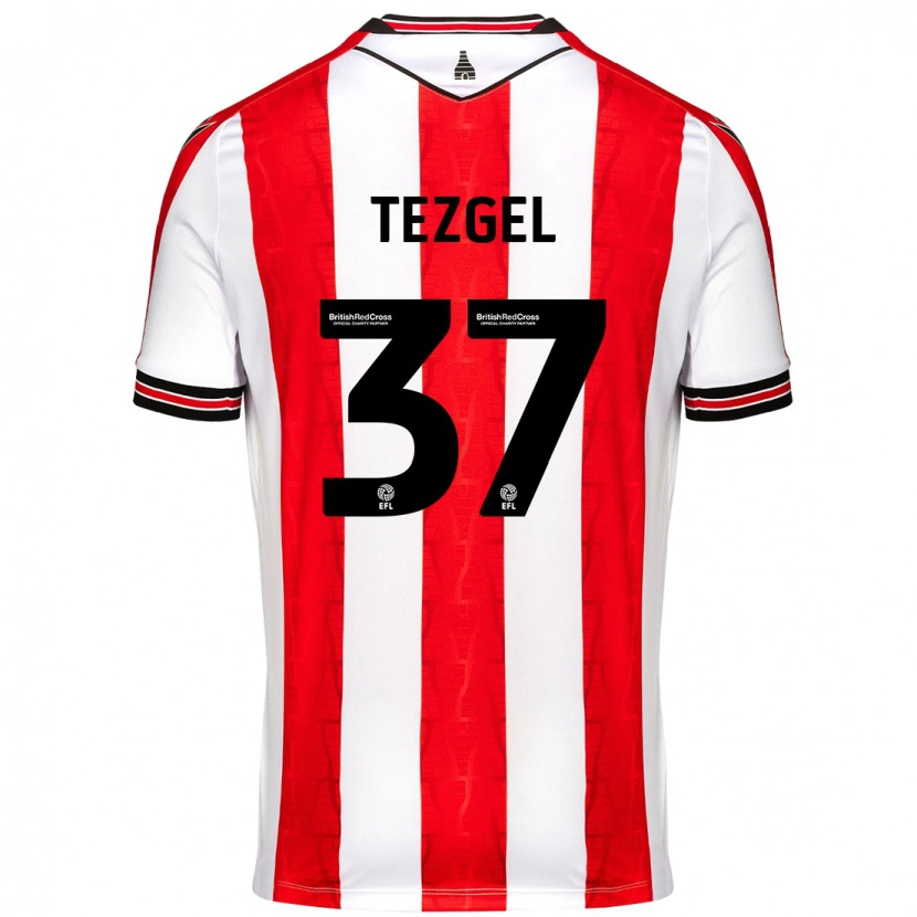 Danxen Męski Emre Tezgel #37 Czerwony Biały Domowa Koszulka 2024/25 Koszulki Klubowe