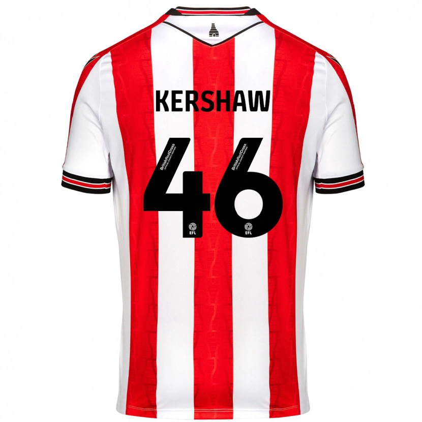 Danxen Męski Ben Kershaw #46 Czerwony Biały Domowa Koszulka 2024/25 Koszulki Klubowe