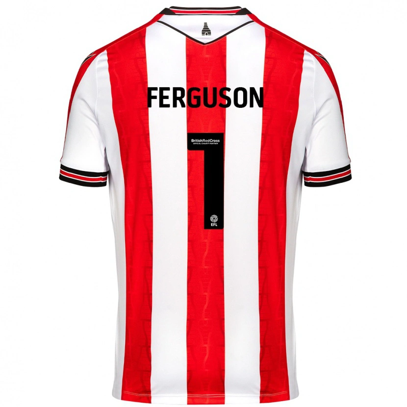 Danxen Męski Georgie Ferguson #1 Czerwony Biały Domowa Koszulka 2024/25 Koszulki Klubowe