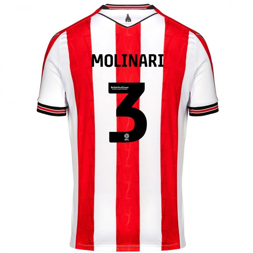 Danxen Męski Lucia Molinari #3 Czerwony Biały Domowa Koszulka 2024/25 Koszulki Klubowe