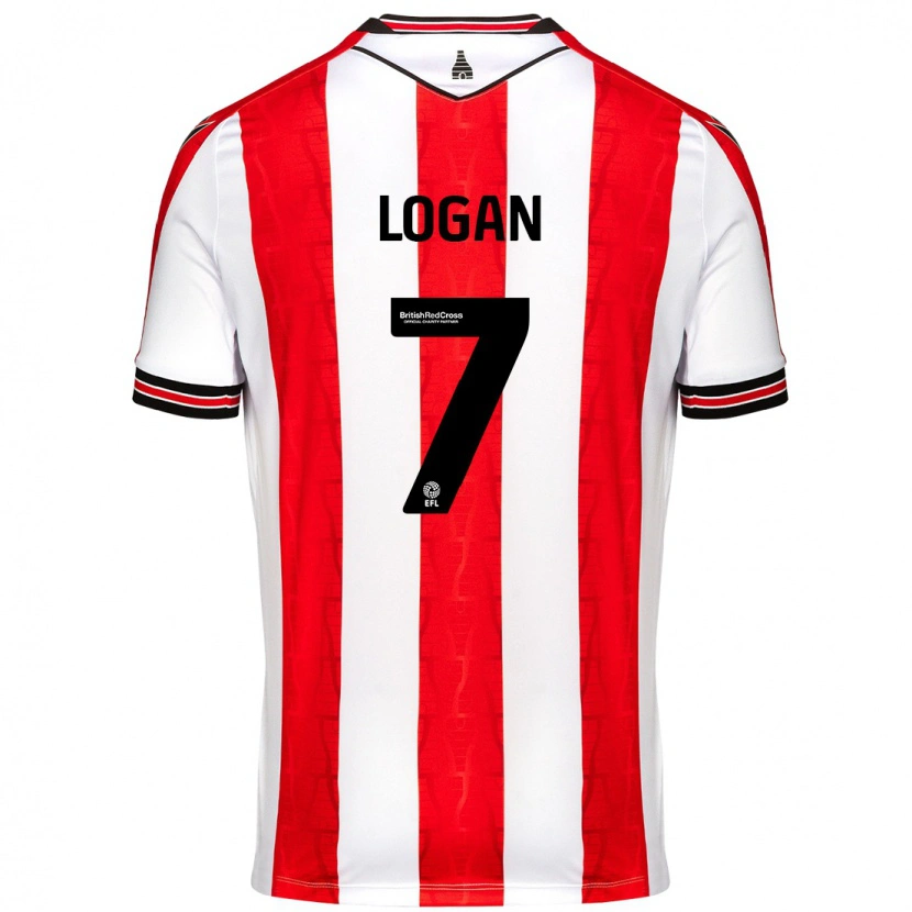 Danxen Męski Heidi Logan #7 Czerwony Biały Domowa Koszulka 2024/25 Koszulki Klubowe