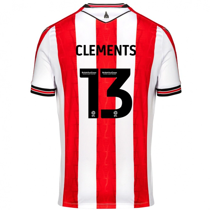 Danxen Męski Daisy Clements #13 Czerwony Biały Domowa Koszulka 2024/25 Koszulki Klubowe