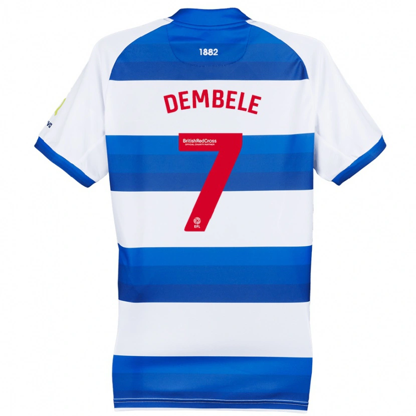 Danxen Męski Karamoko Dembélé #7 Biały Niebieski Domowa Koszulka 2024/25 Koszulki Klubowe