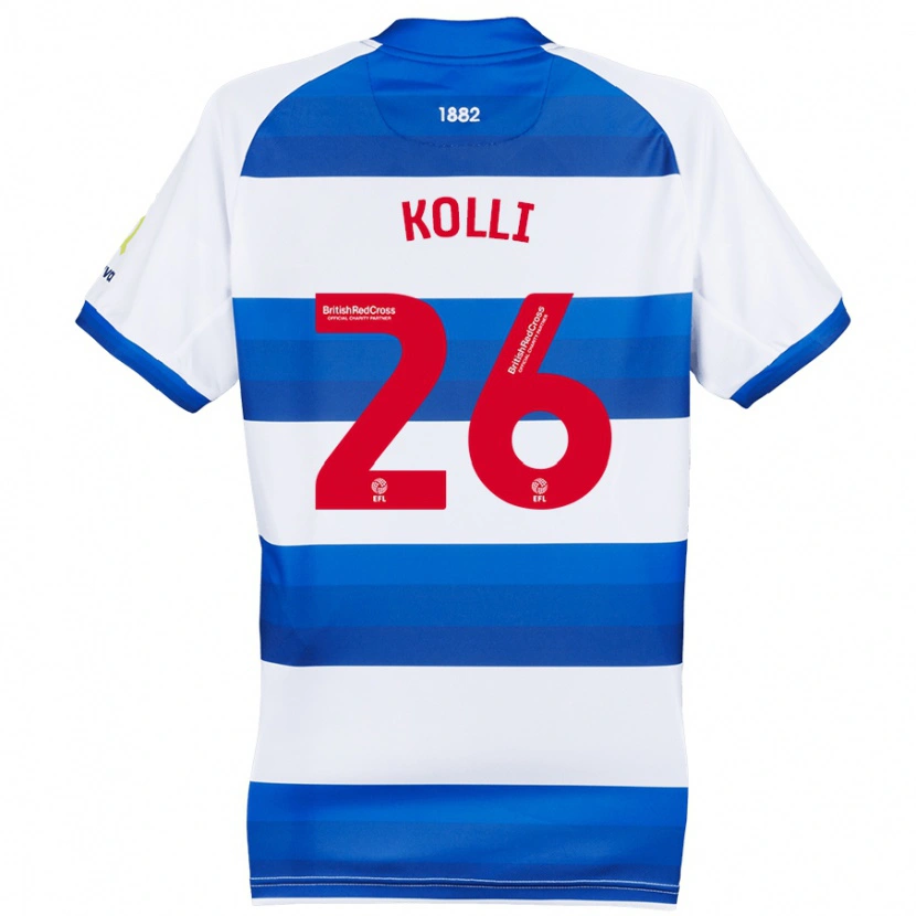 Danxen Męski Rayan Kolli #26 Biały Niebieski Domowa Koszulka 2024/25 Koszulki Klubowe