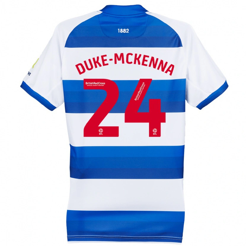 Danxen Męski Stephen Duke-Mckenna #24 Biały Niebieski Domowa Koszulka 2024/25 Koszulki Klubowe