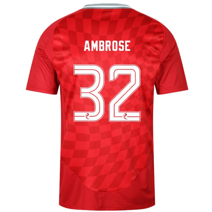 Danxen Męski Peter Ambrose #32 Czerwony Domowa Koszulka 2024/25 Koszulki Klubowe