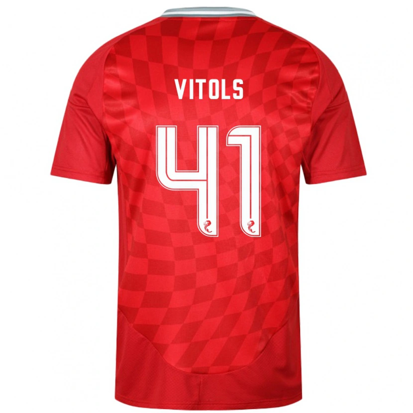 Danxen Męski Rodrigo Vitols #41 Czerwony Domowa Koszulka 2024/25 Koszulki Klubowe