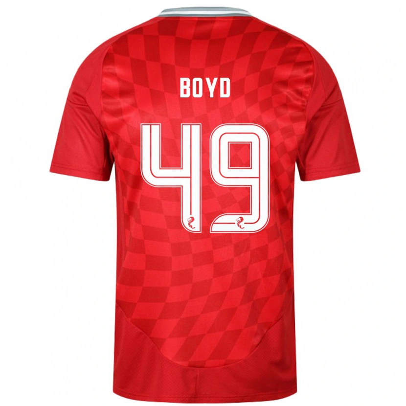 Danxen Męski Fletcher Boyd #49 Czerwony Domowa Koszulka 2024/25 Koszulki Klubowe