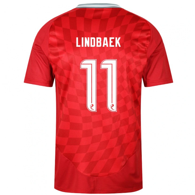 Danxen Męski Adele Lindbaek #11 Czerwony Domowa Koszulka 2024/25 Koszulki Klubowe