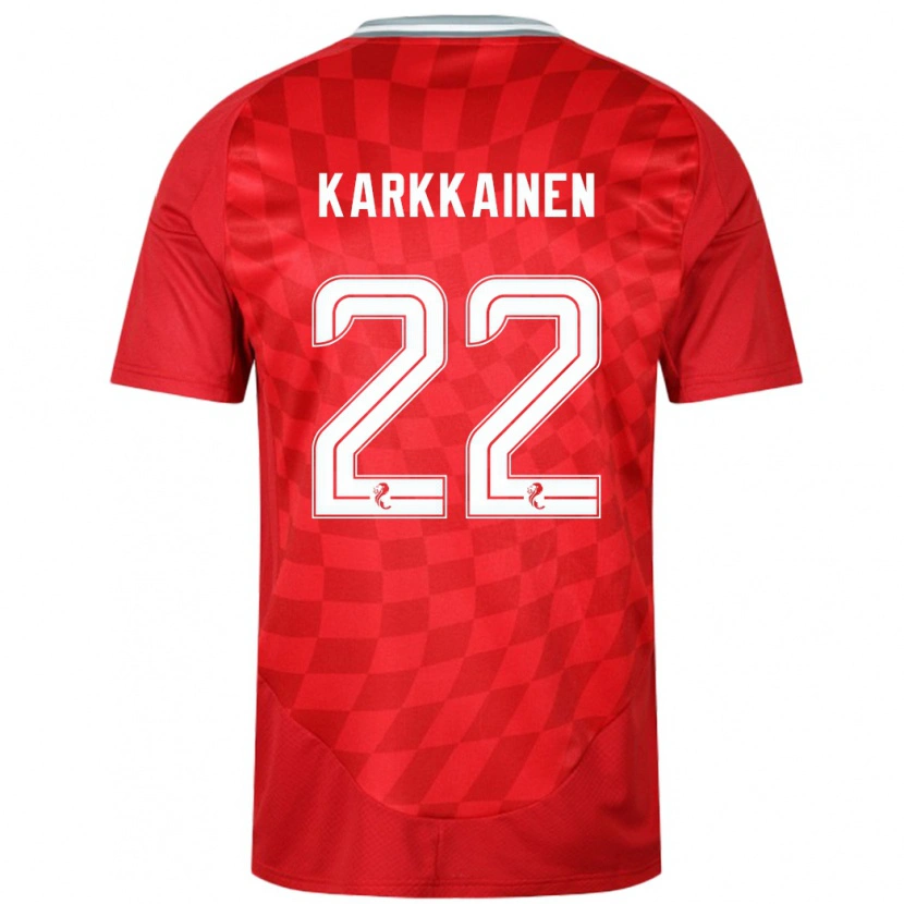 Danxen Męski Elena Kärkkäinen #22 Czerwony Domowa Koszulka 2024/25 Koszulki Klubowe
