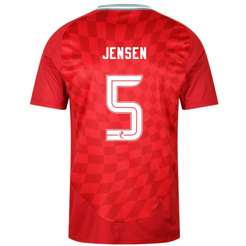 Danxen Męski Richard Jensen #5 Czerwony Domowa Koszulka 2024/25 Koszulki Klubowe