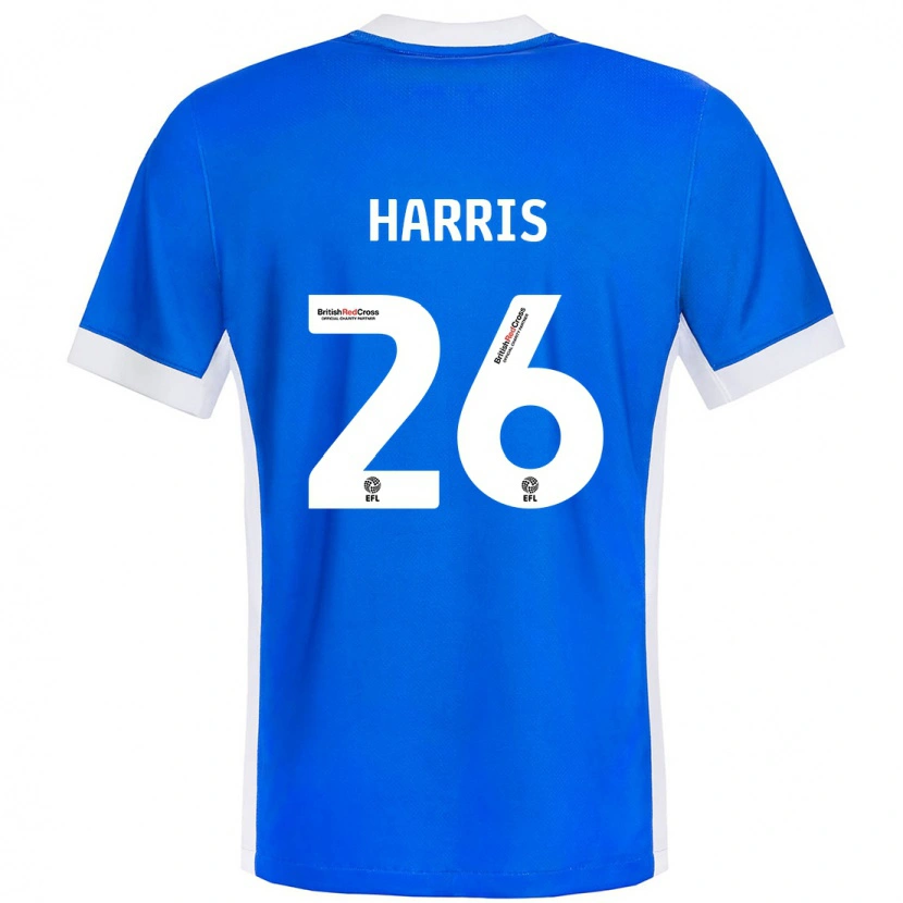 Danxen Męski Luke Harris #26 Niebieski Biały Domowa Koszulka 2024/25 Koszulki Klubowe