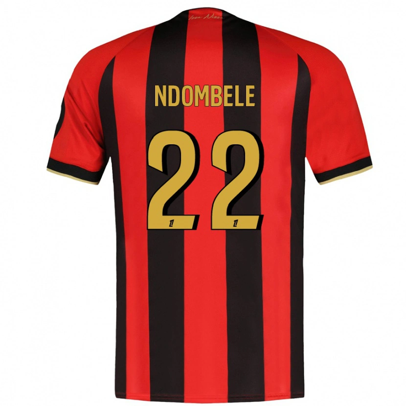 Danxen Męski Tanguy Ndombélé #22 Czerwony Czarny Domowa Koszulka 2024/25 Koszulki Klubowe